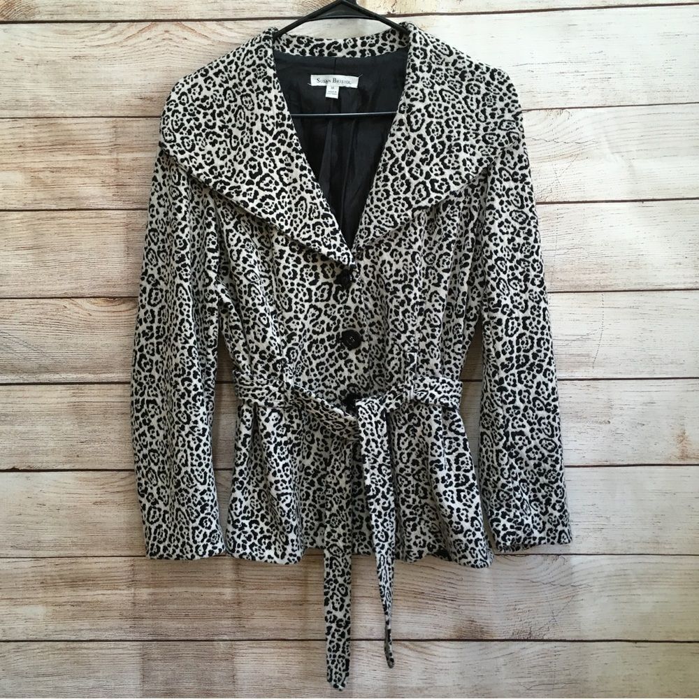 SUSAN BRISTOL SOFT KNIT BLAZER IN CHEETAH PRINT